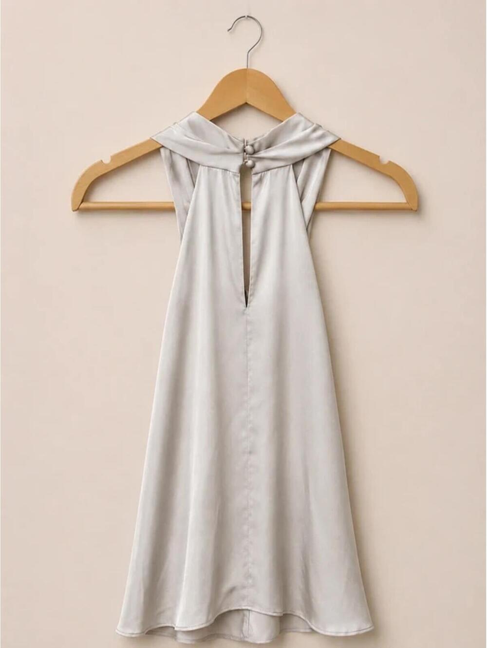 Ann Taylor Satin Halter Blouse Size Small - Picture 2 of 4